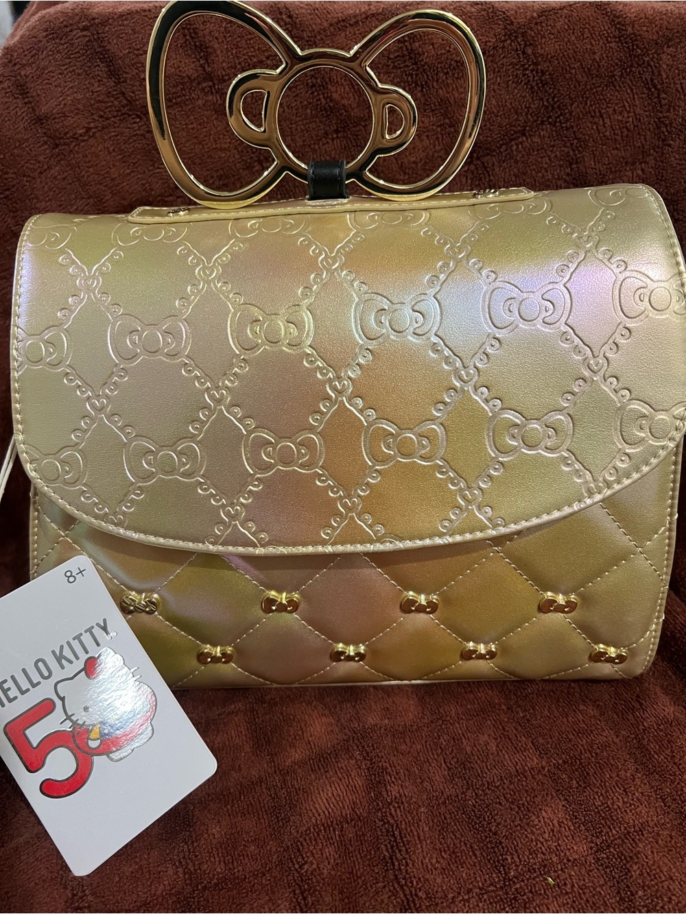 Loungefly Sanrio Hello Kitty Gold Iridescent Top-Handle Shoulder Bag